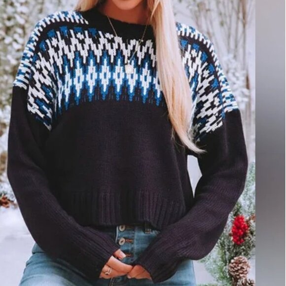 Vici Fair Isle Drop Shoulder - Picture 1 of 7